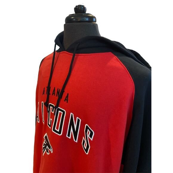 2XL ATLANTA FALCONS Hoodie Pull Over Embroidered Logos NFL Reebok - Picture 2 of 5